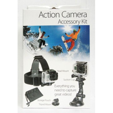 GoPro Action Camera Accessory Kit by Sunpak head tripod mounts suction cup pouch