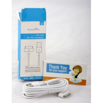Photo 3 of Apple iPod iPhone iPad USB Cable (10 feet) w/ 30-Pin Connector for Sync & Charge