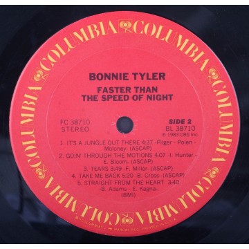 Photo 8 of Bonnie Tyler - Faster Than The Seed Of Night Vintage Vinyl 33RPM LP Record