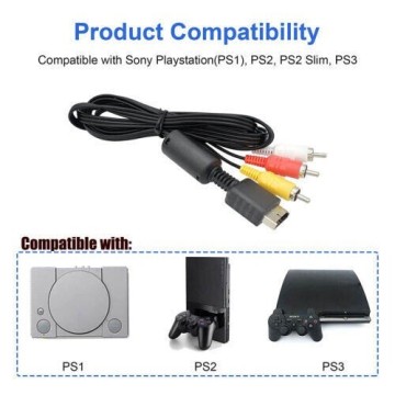 Photo 4 of Audio Video RCA Cable 6 Feet AV Composite Cord for Sony PS1 PS2 PS3 PS3 Slim