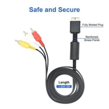 Photo 5 of Audio Video RCA Cable 6 Feet AV Composite Cord for Sony PS1 PS2 PS3 PS3 Slim