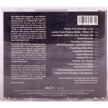 Photo 3 of Schindler's List Steven Spielberg Film Original Motion Soundtrack CD