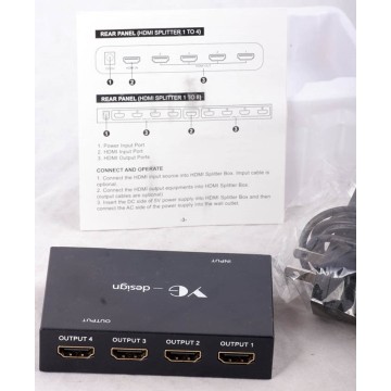Photo 6 of 1x4 HDMI splitter 1 input to 4 Outputs for four output displays simultaneously