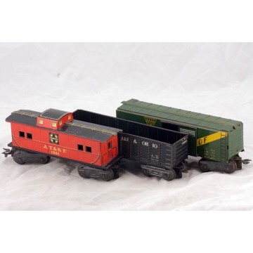 Vintage MAR/ MARX Trains O scale/gauge Freight Car Lot BOX CAR/HOPPER/CABOOSE