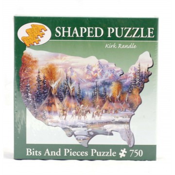 750 Piece USA Shaped Jigsaw...