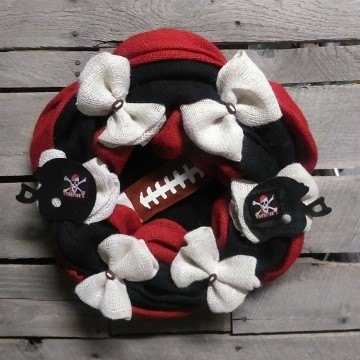 Champion sports football wreath Red Black & White colors