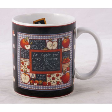"An Apple for my Teacher" Mug w/ blackboard numbers alphabet apples Coffee Cup