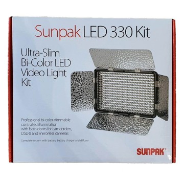 Sunpak LED-330 LED Light with Barndoors for Video DSLR & Mirrorless cameras